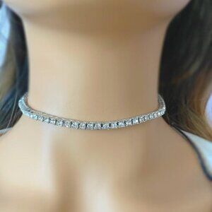 4mm Diamond Tennis Choker Chain Women's Diamond
